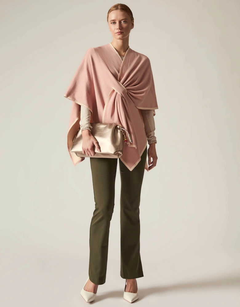 Pink Front Knot Poncho