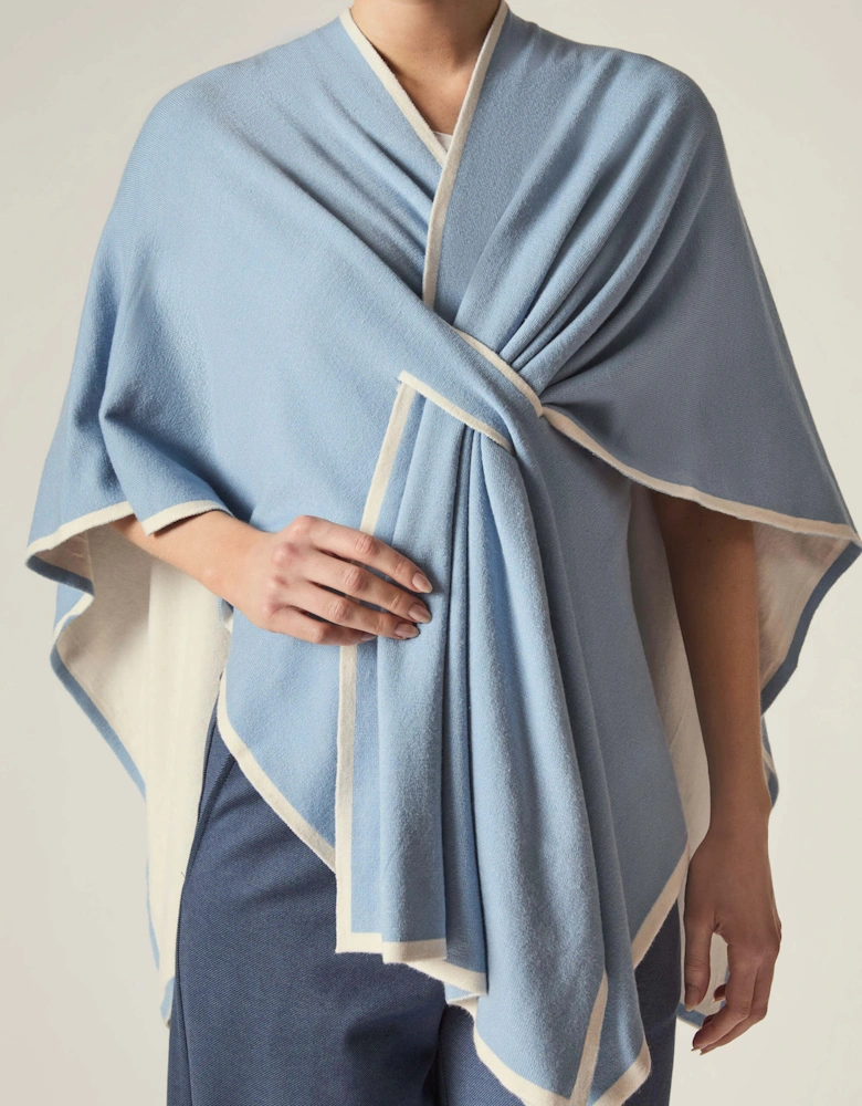 Pale Blue Front Knot Poncho