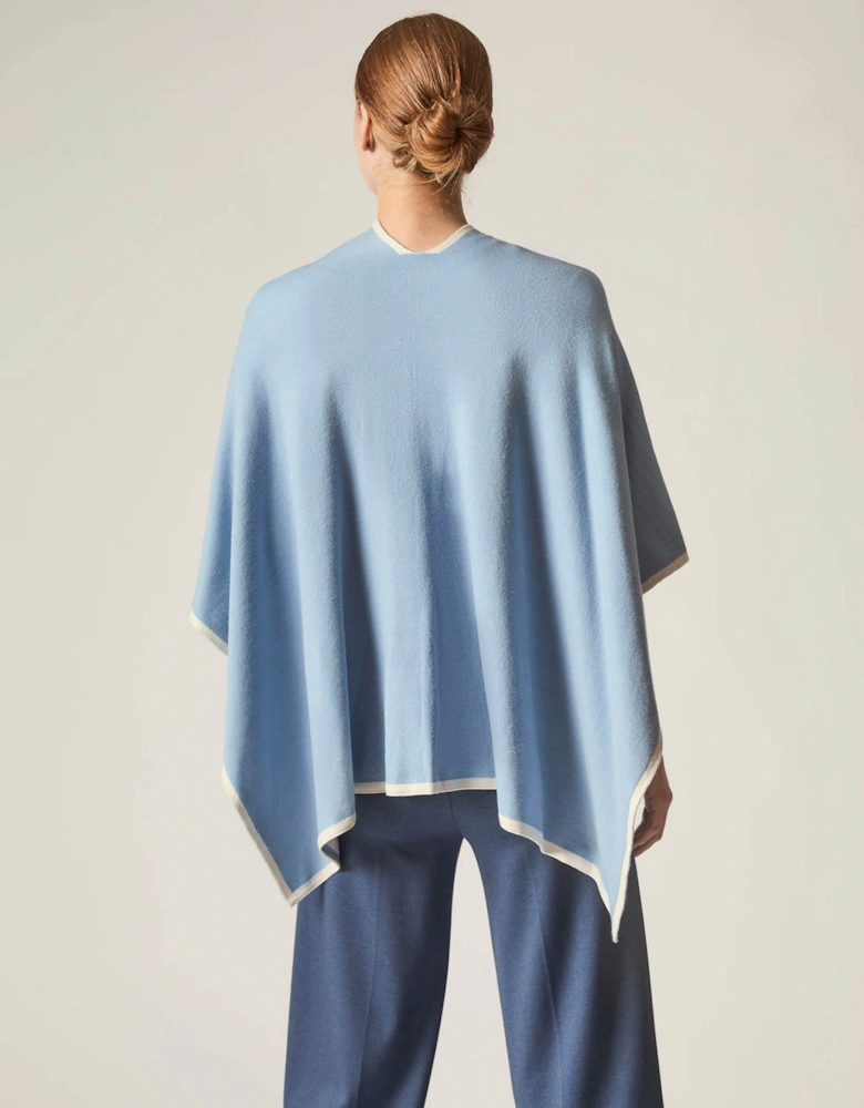 Pale Blue Front Knot Poncho