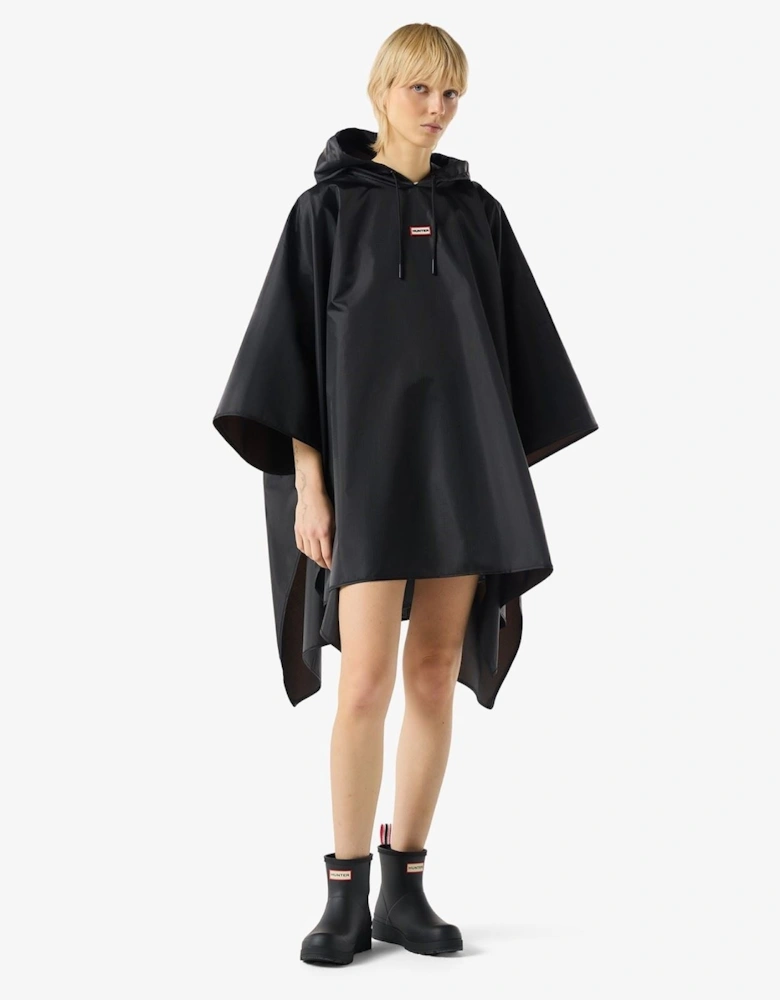 Packable Unisex Adults Black Rain Ponchos - One Size