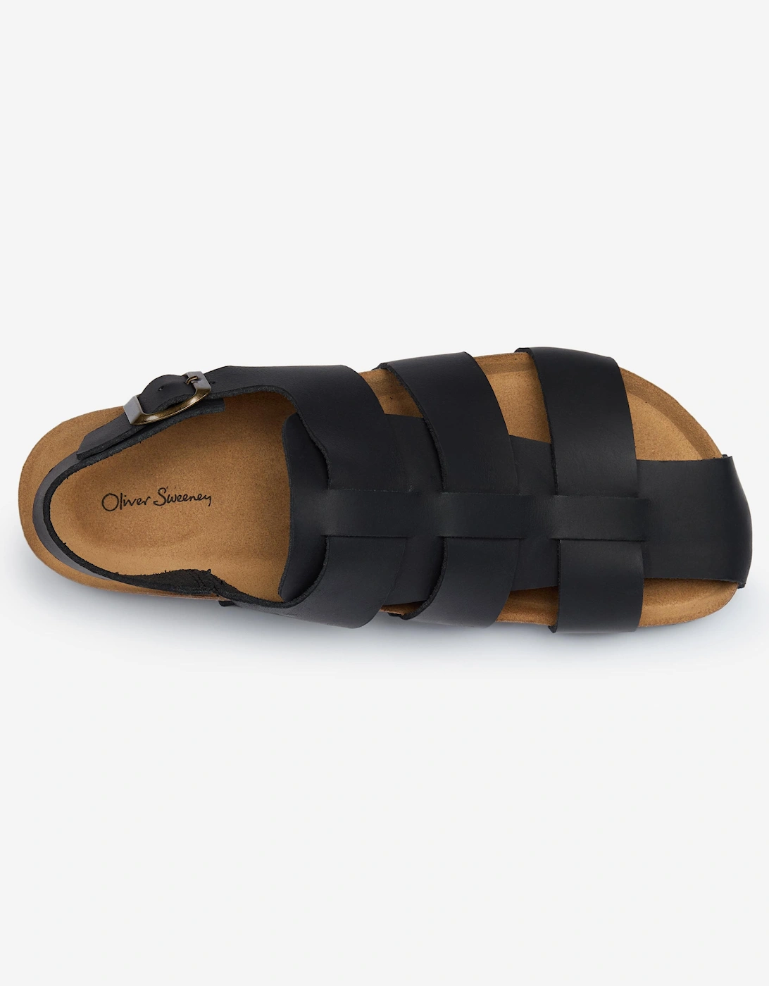 Astorga Mens Calf Leather Fisherman Sandals - Black