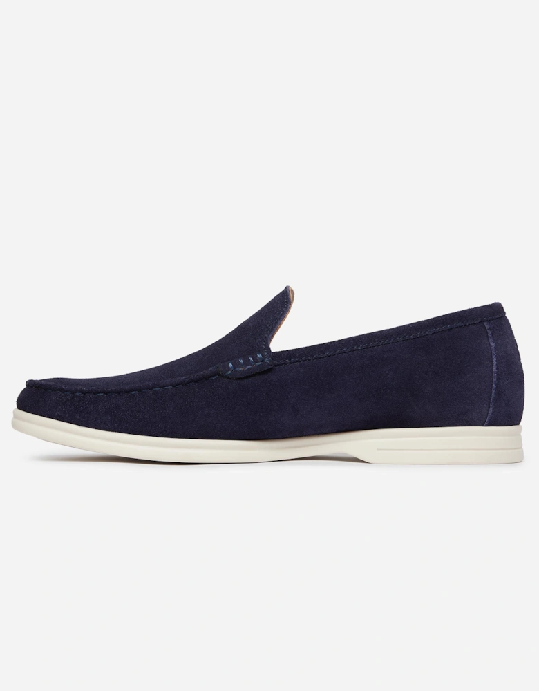 Alicante Suede Mens Moccasin Loafers - Midnight