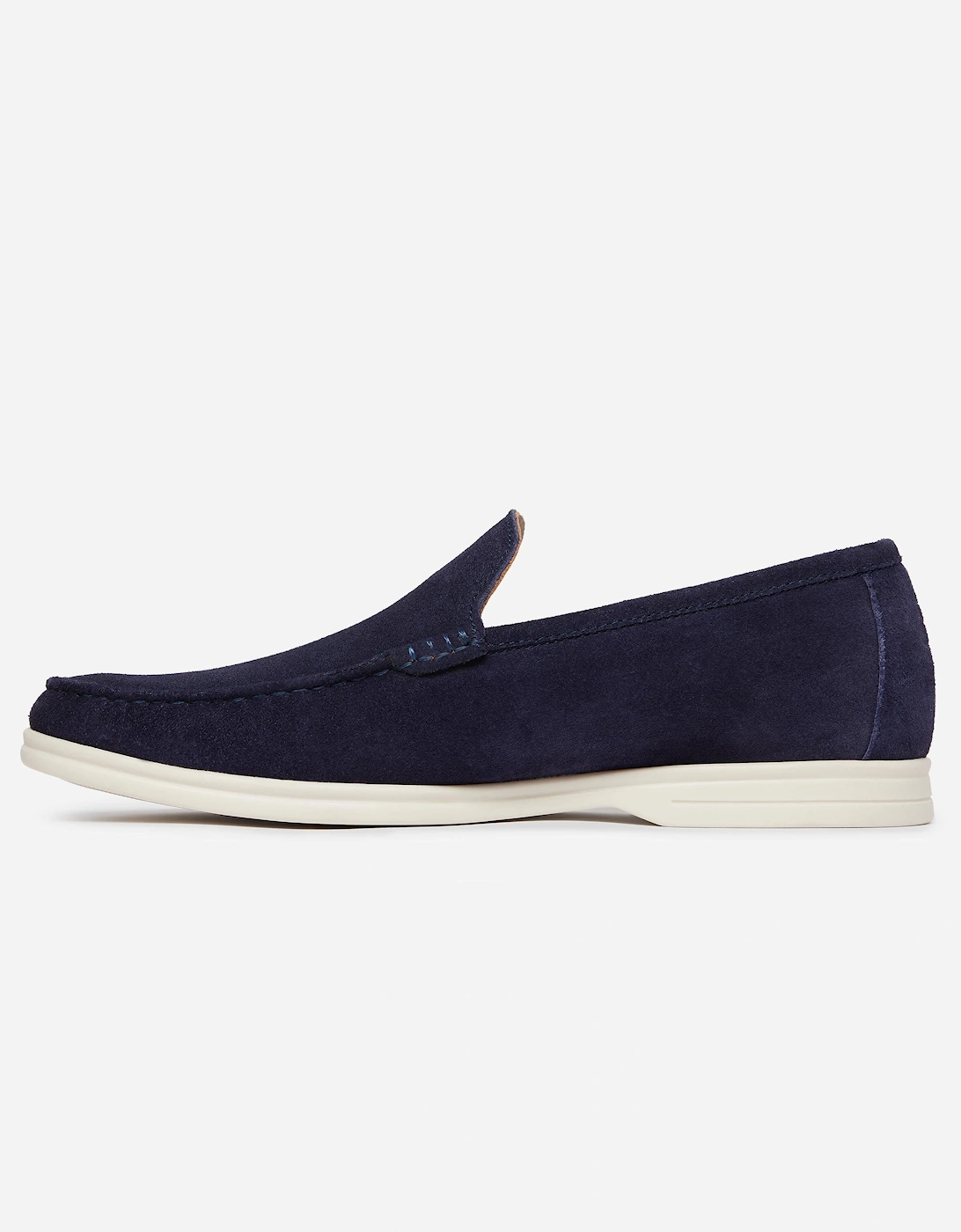Alicante Suede Mens Moccasin Loafers - Midnight