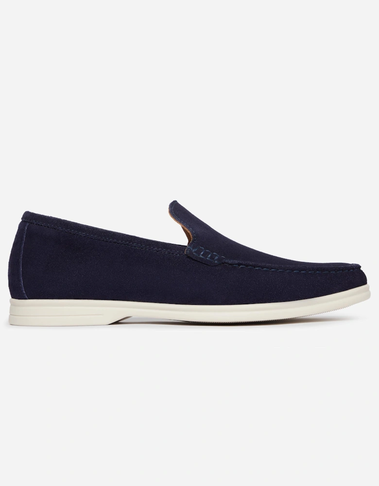 Alicante Suede Mens Moccasin Loafers - Midnight