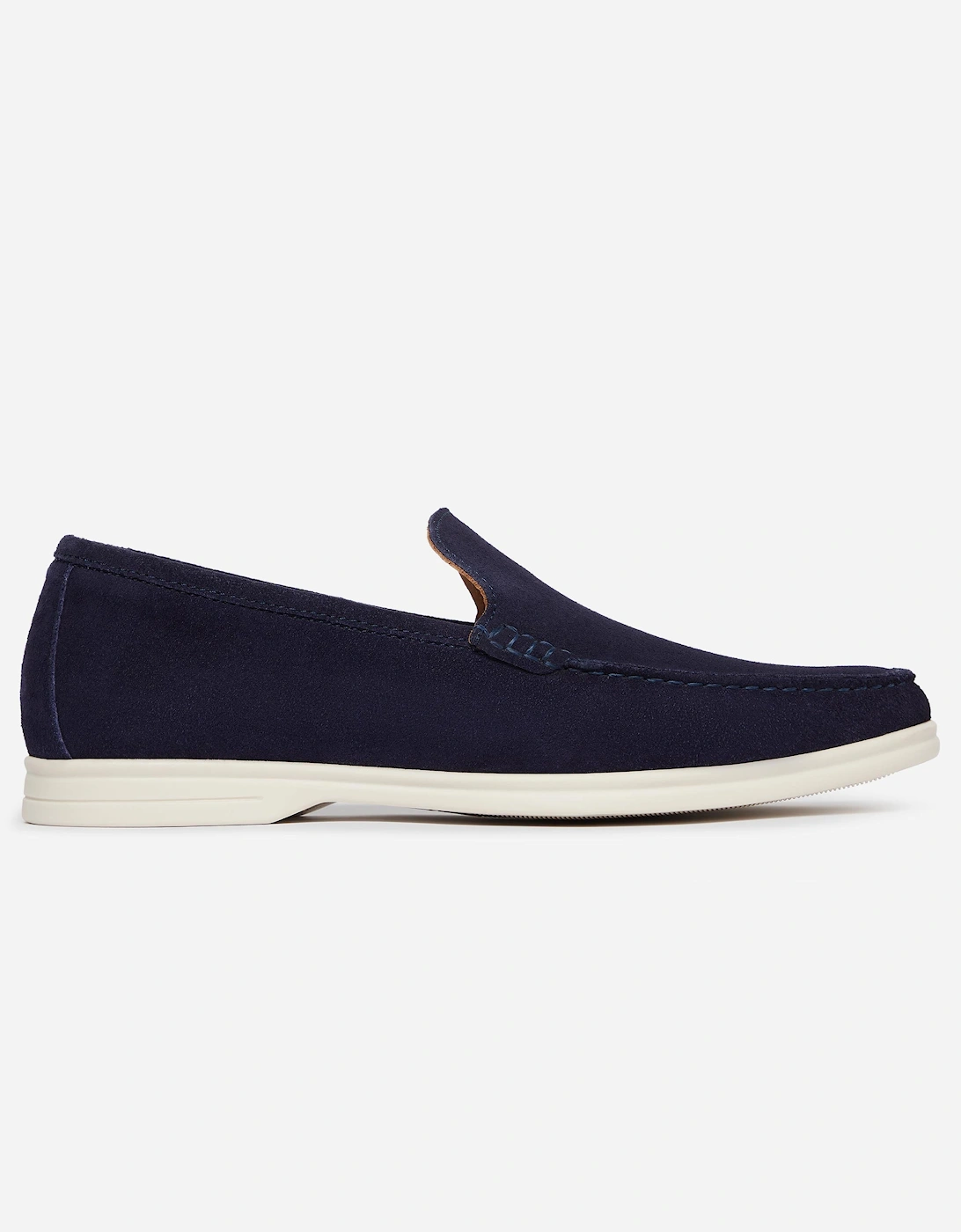 Alicante Suede Mens Moccasin Loafers - Midnight
