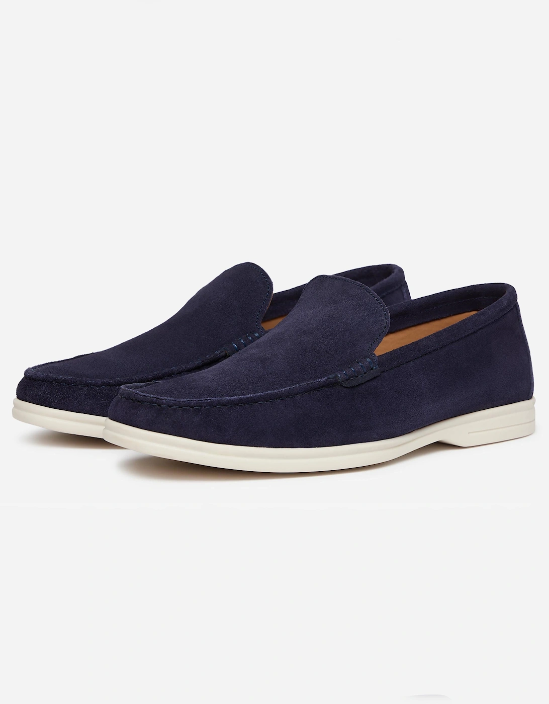 Alicante Suede Mens Moccasin Loafers - Midnight, 6 of 5