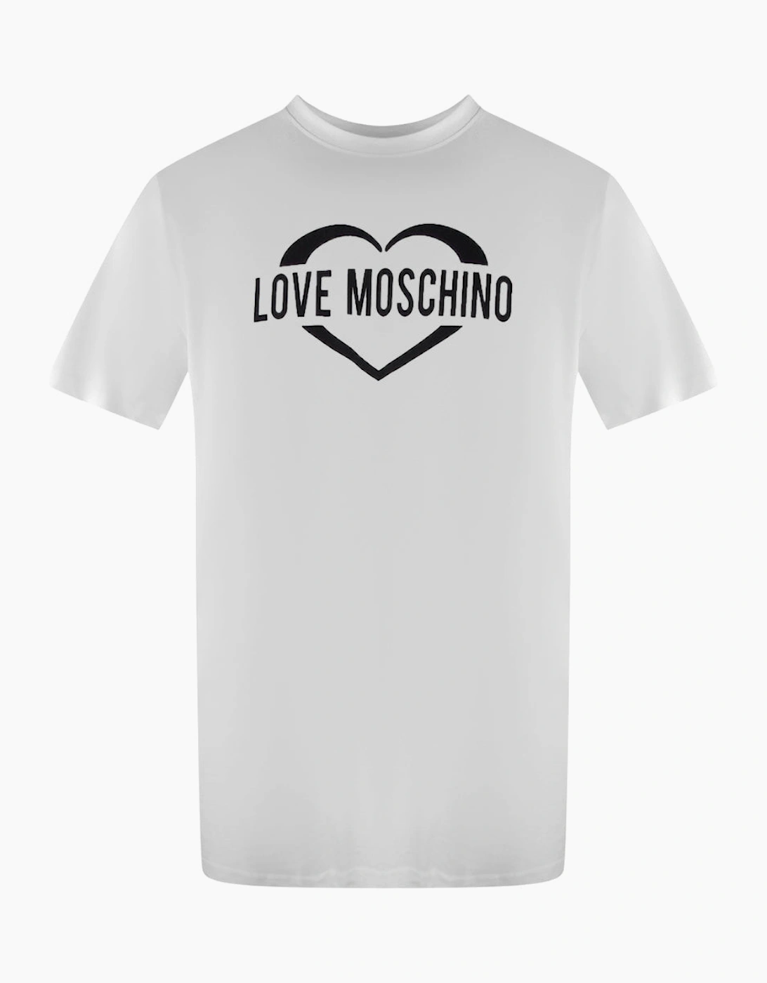 Love Moschino Men's White Bold Heart Logo T-Shirt  42 Xl
