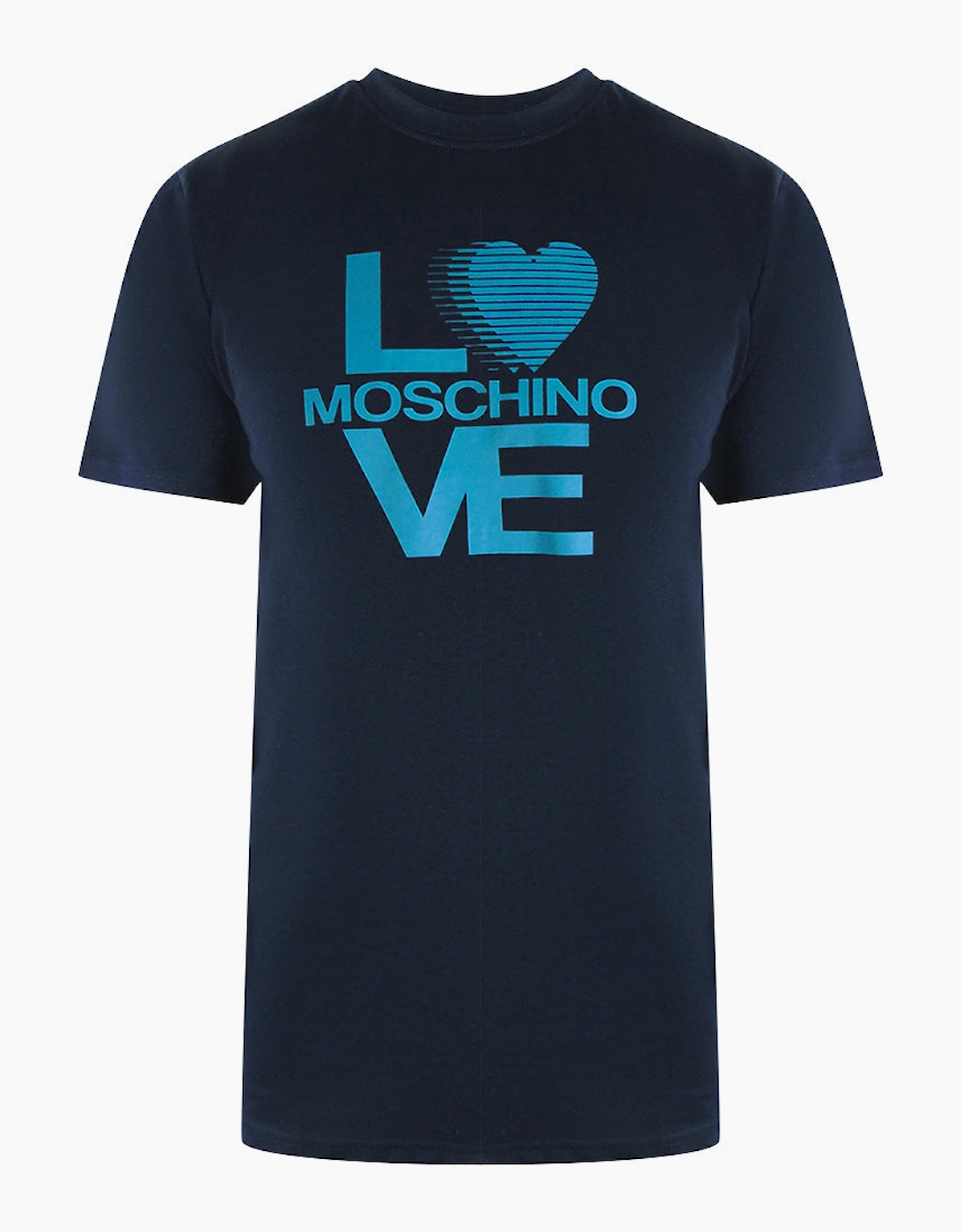 Love Moschino Men's Blue Logo Navy T-Shirt  44 Xxl