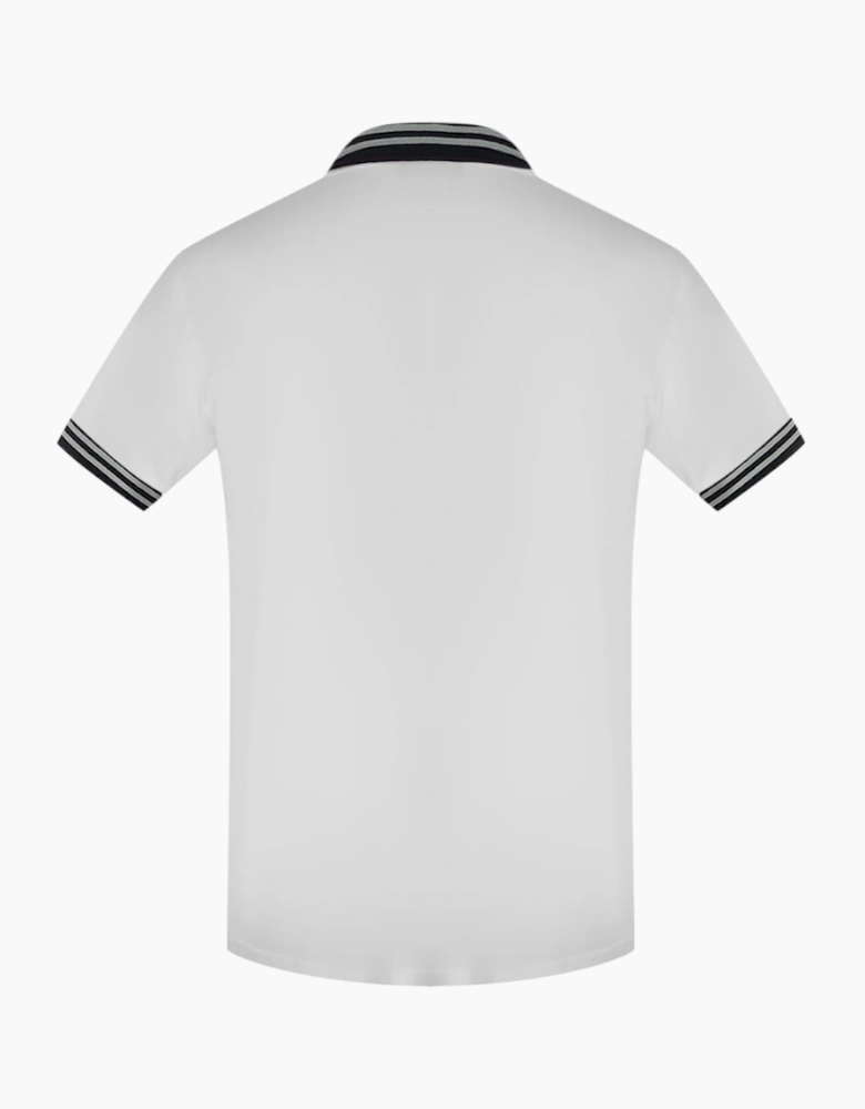 Twin Tipped Collar Love Logo White Polo Shirt