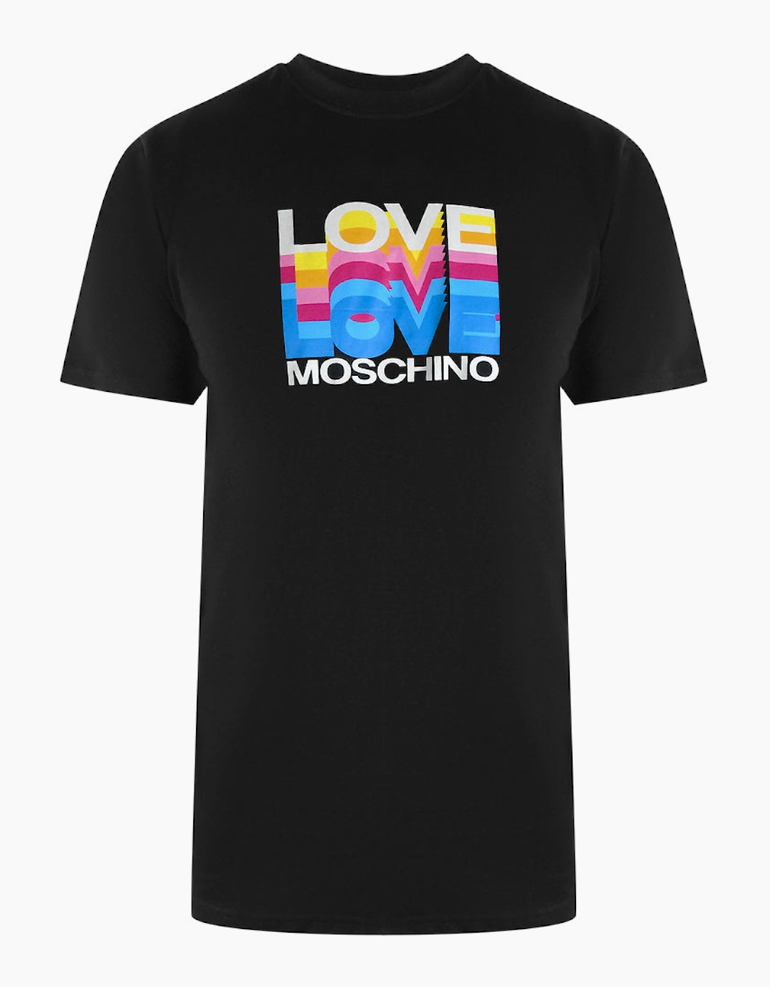Love Moschino Men's Black Multi Logo T-Shirt  44 Xxl
