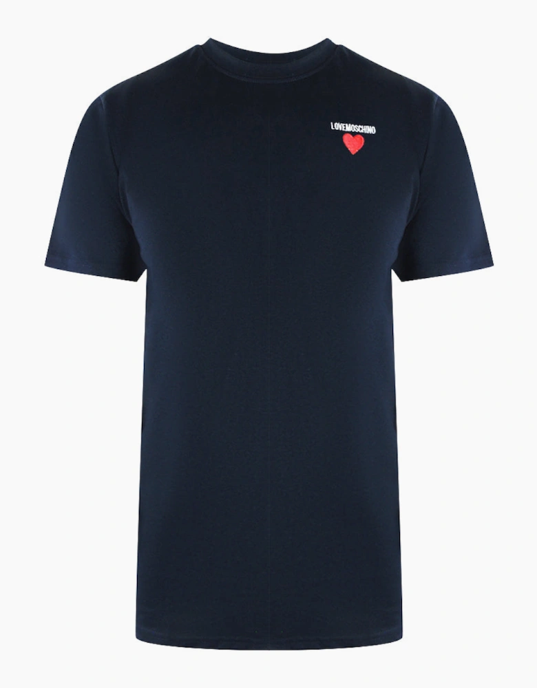 Small Heart Logo Navy Blue T-Shirt