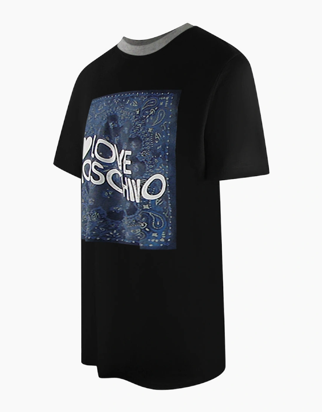 Paisley Print Logo Black T-Shirt