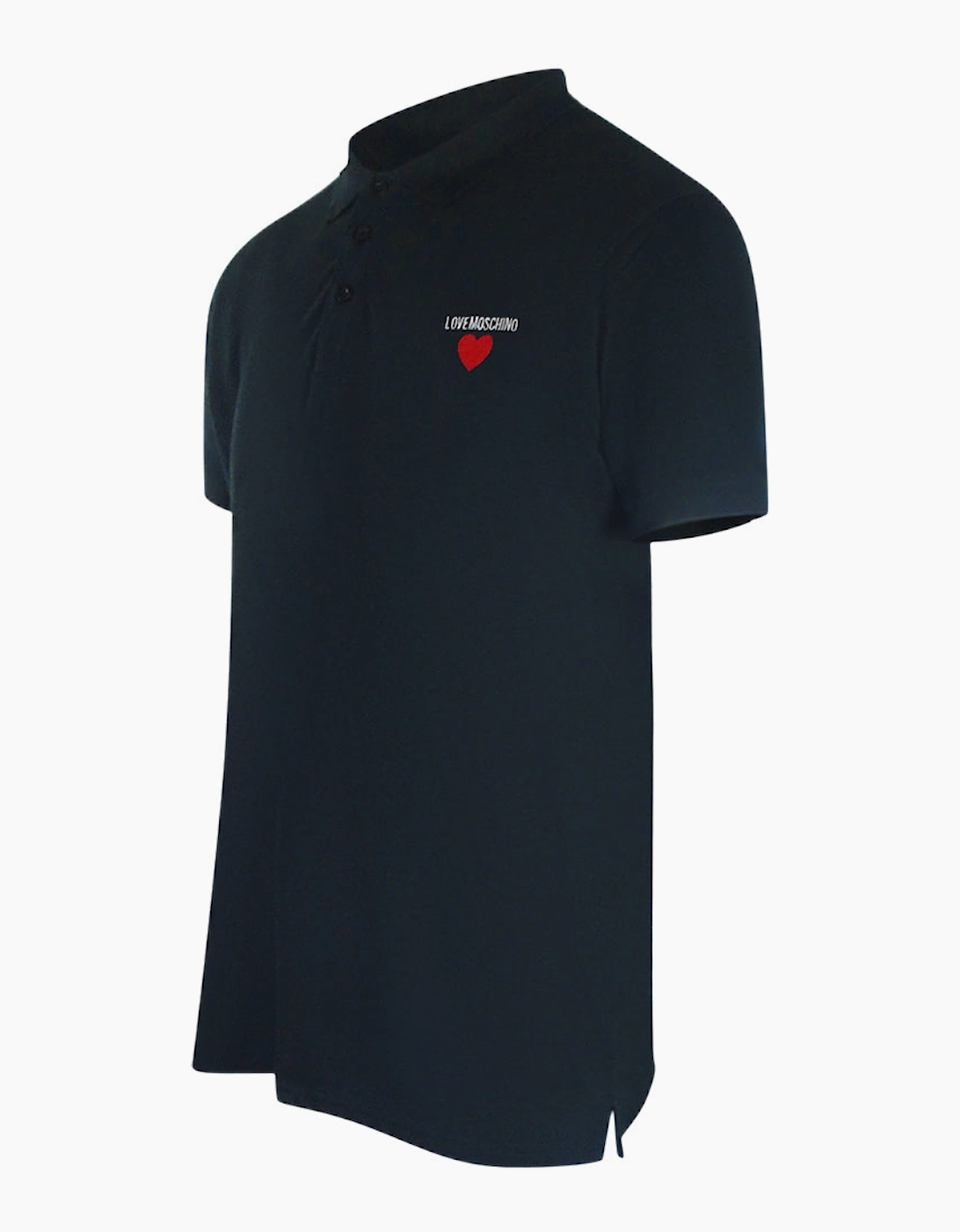 Heart Logo Navy Blue Polo Shirt