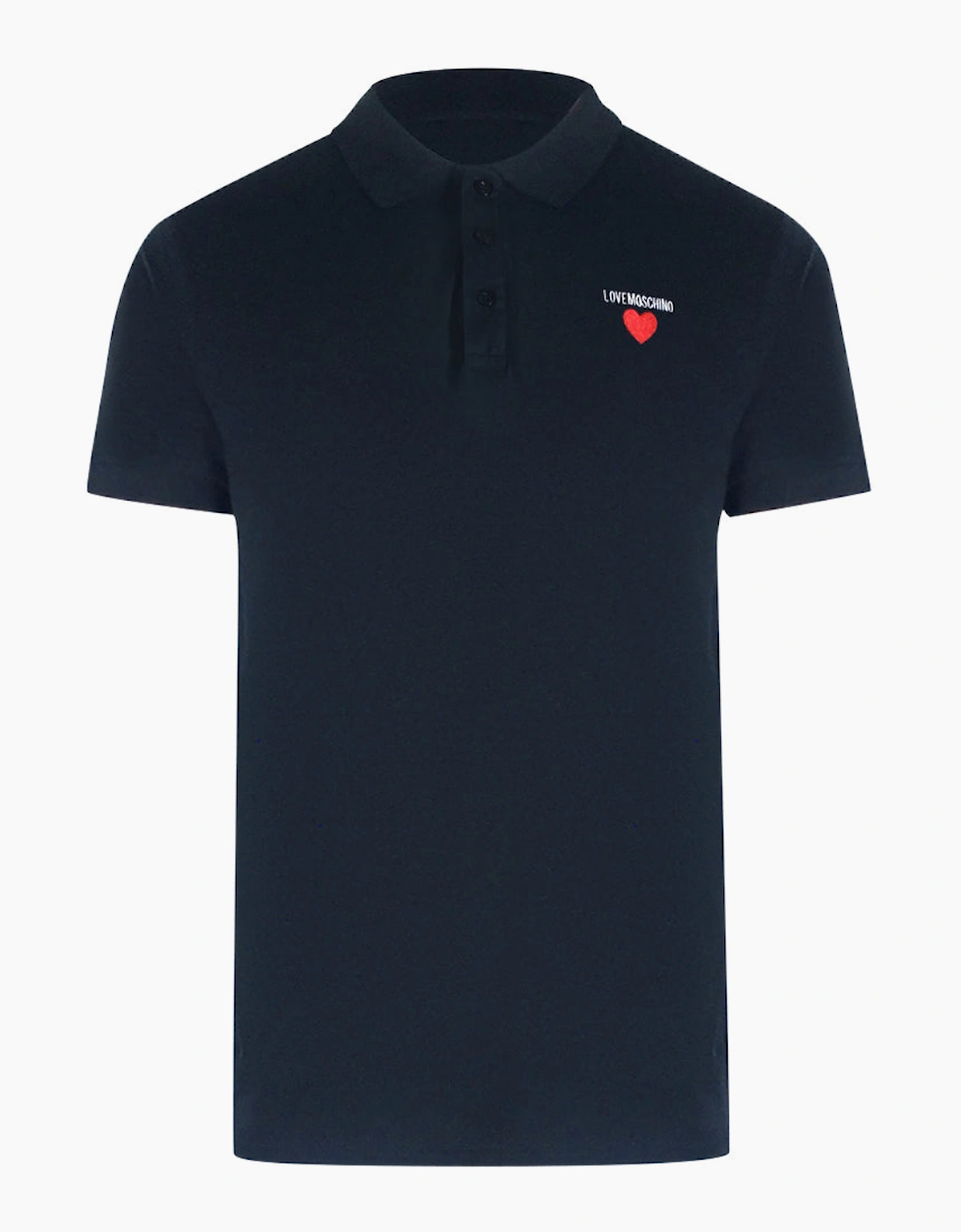 Love Moschino Men's Blue Heart Logo Navy Polo Shirt  40 L