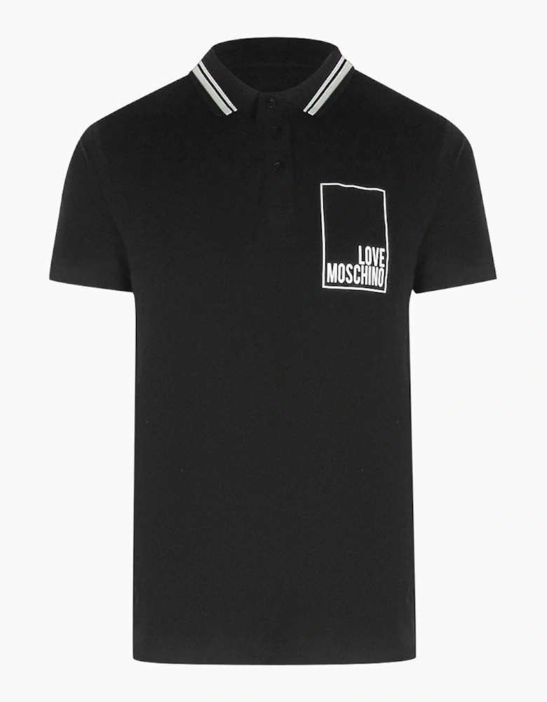 Box Logo Black Polo Shirt