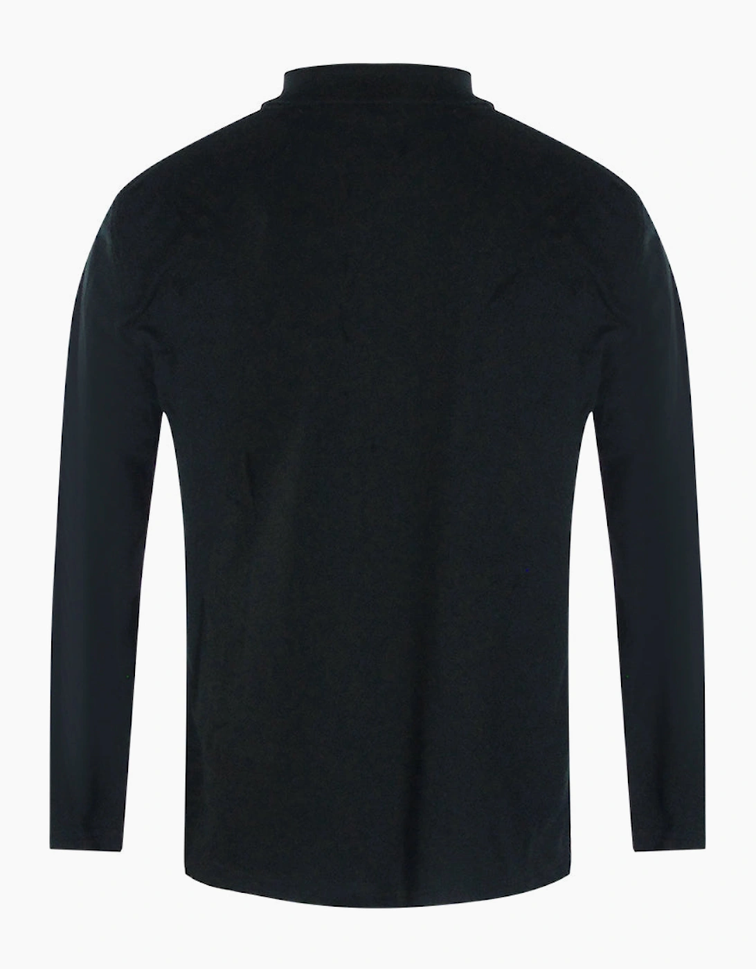 Small Heart Logo Long Sleeve Black Polo Shirt