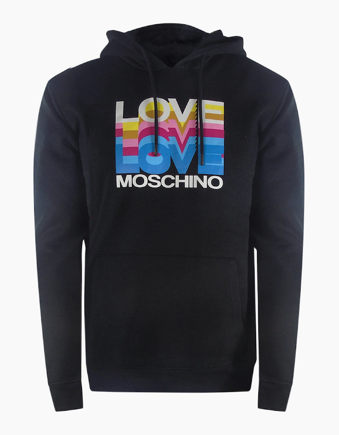 Love Moschino Men's Black Multi Logo Hoodie  38 M