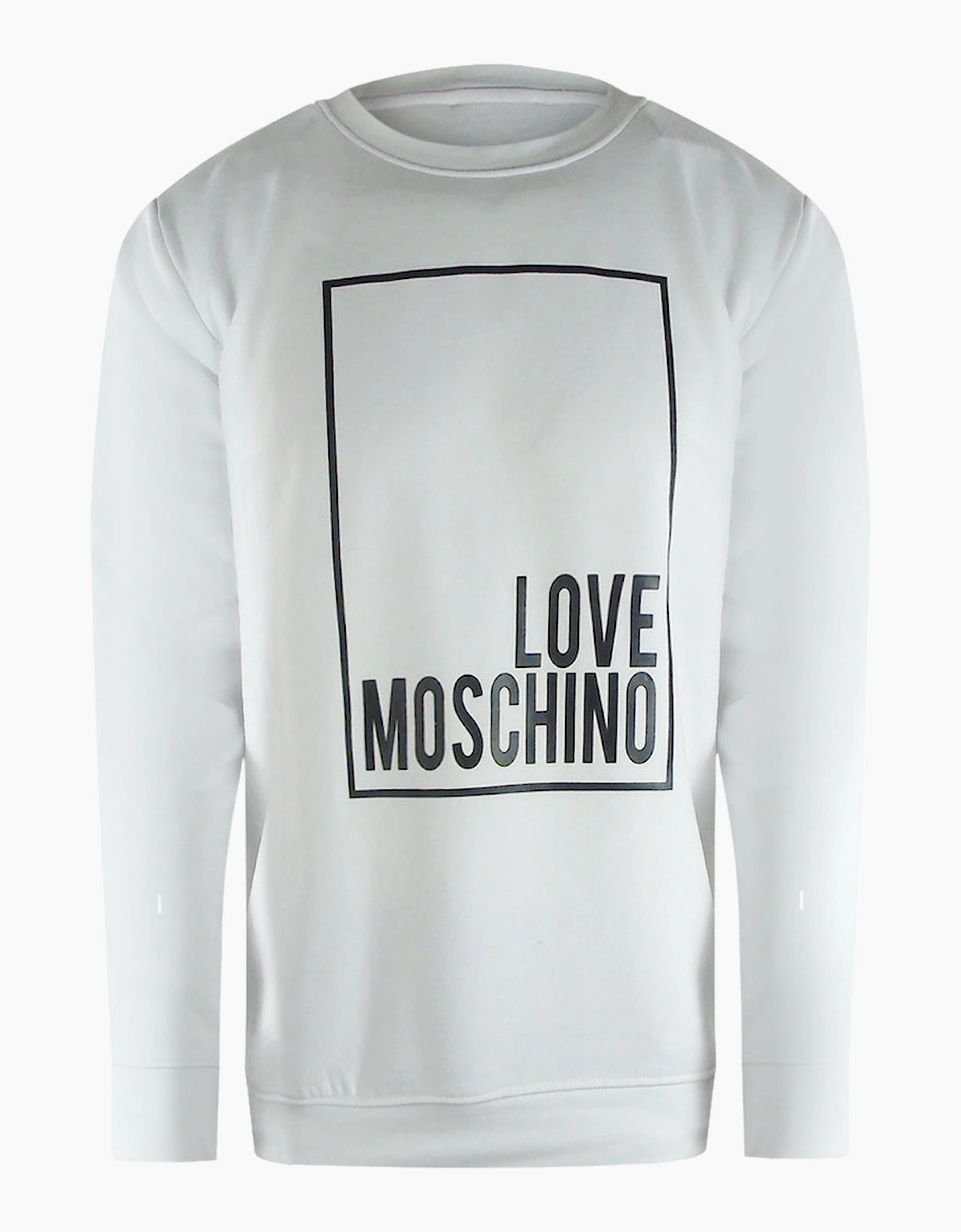 Love Moschino Men's White Box Logo Sweatshirt  42 Xl