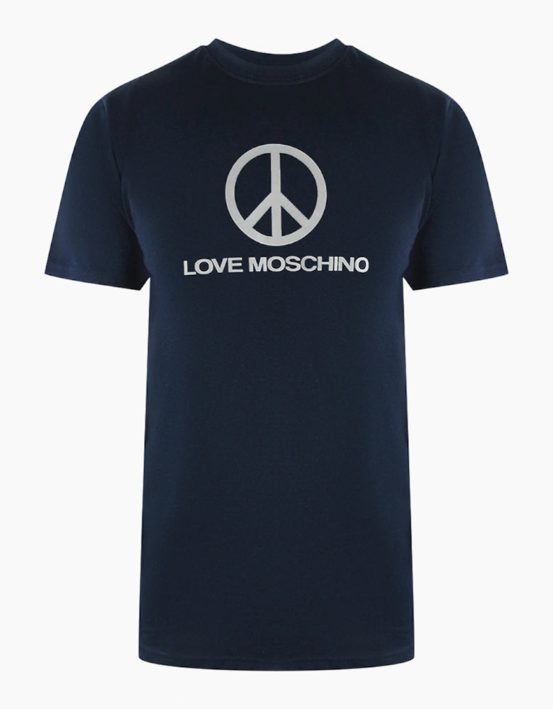Peace Logo Navy Blue T-Shirt