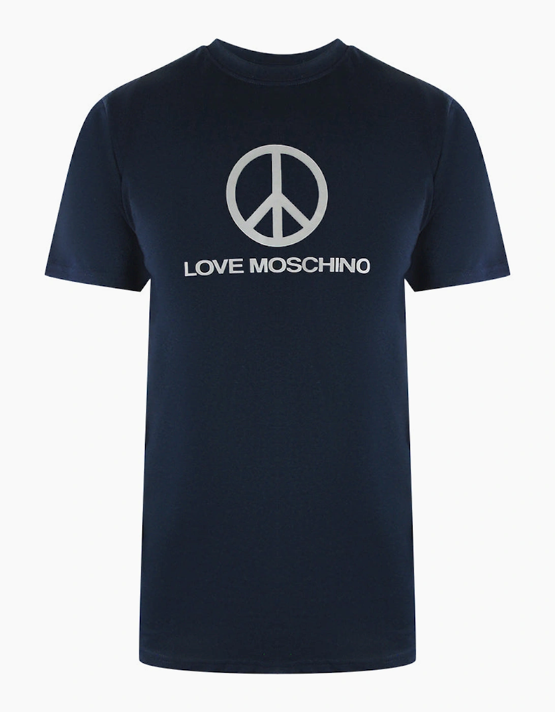 Love Moschino Men's Blue Peace Logo Navy T-Shirt  44 Xxl