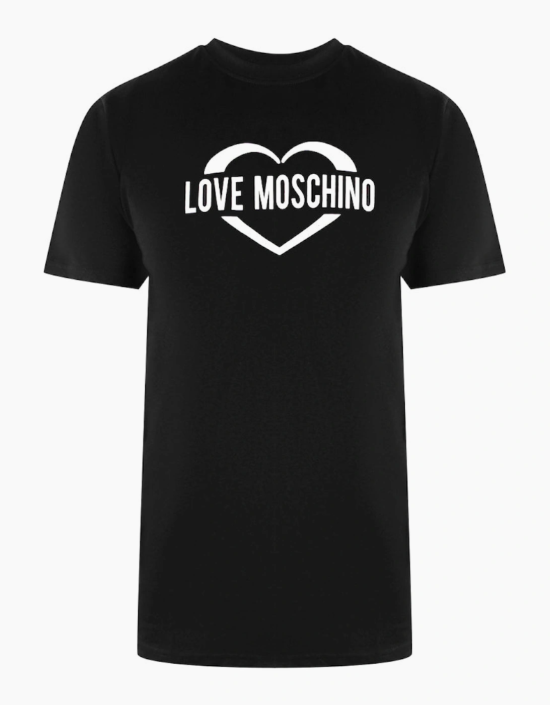 Love Moschino Men's Black Bold Heart Logo T-Shirt  42 Xl