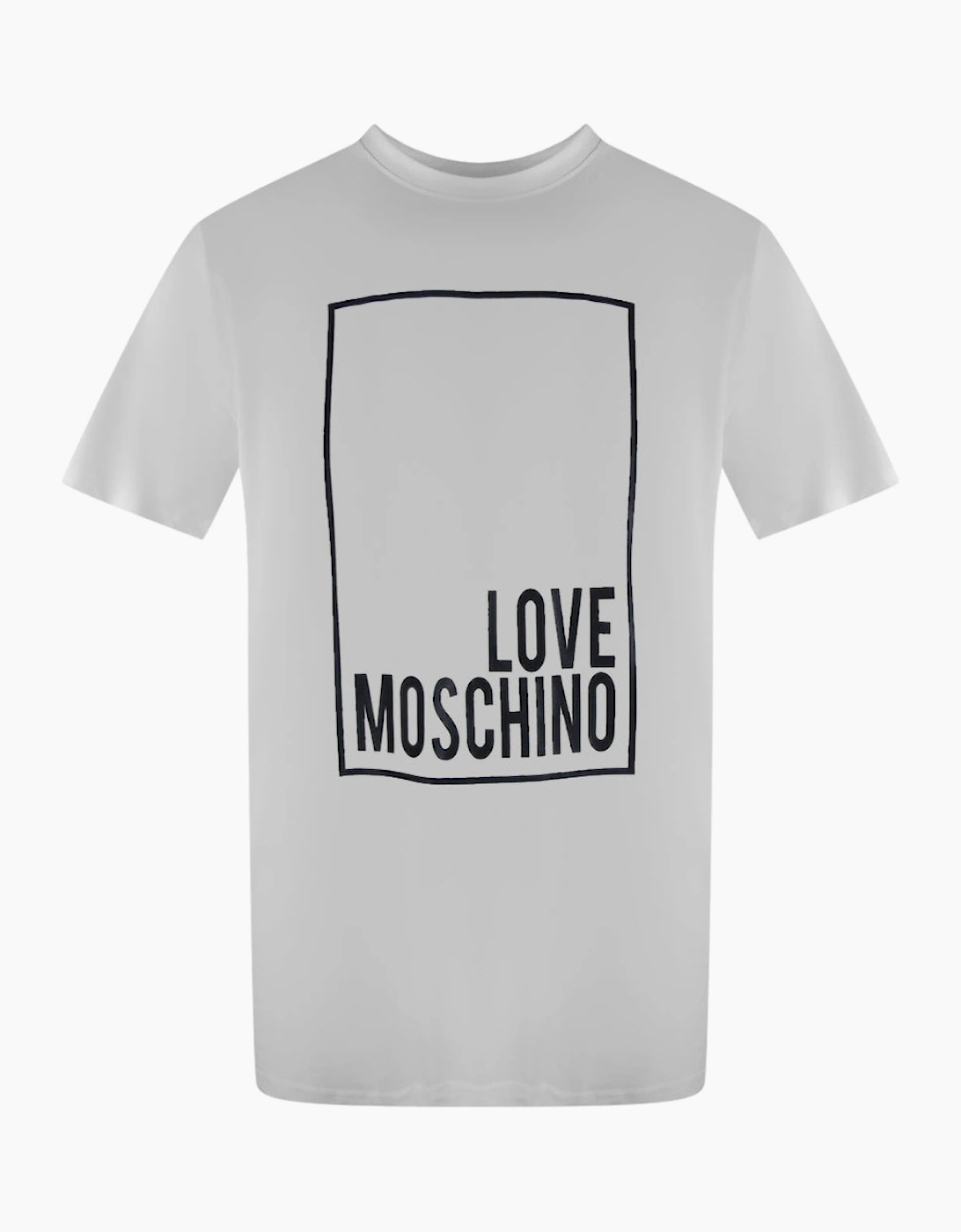 Love Moschino Men's White Box Logo T-Shirt - Size: 38