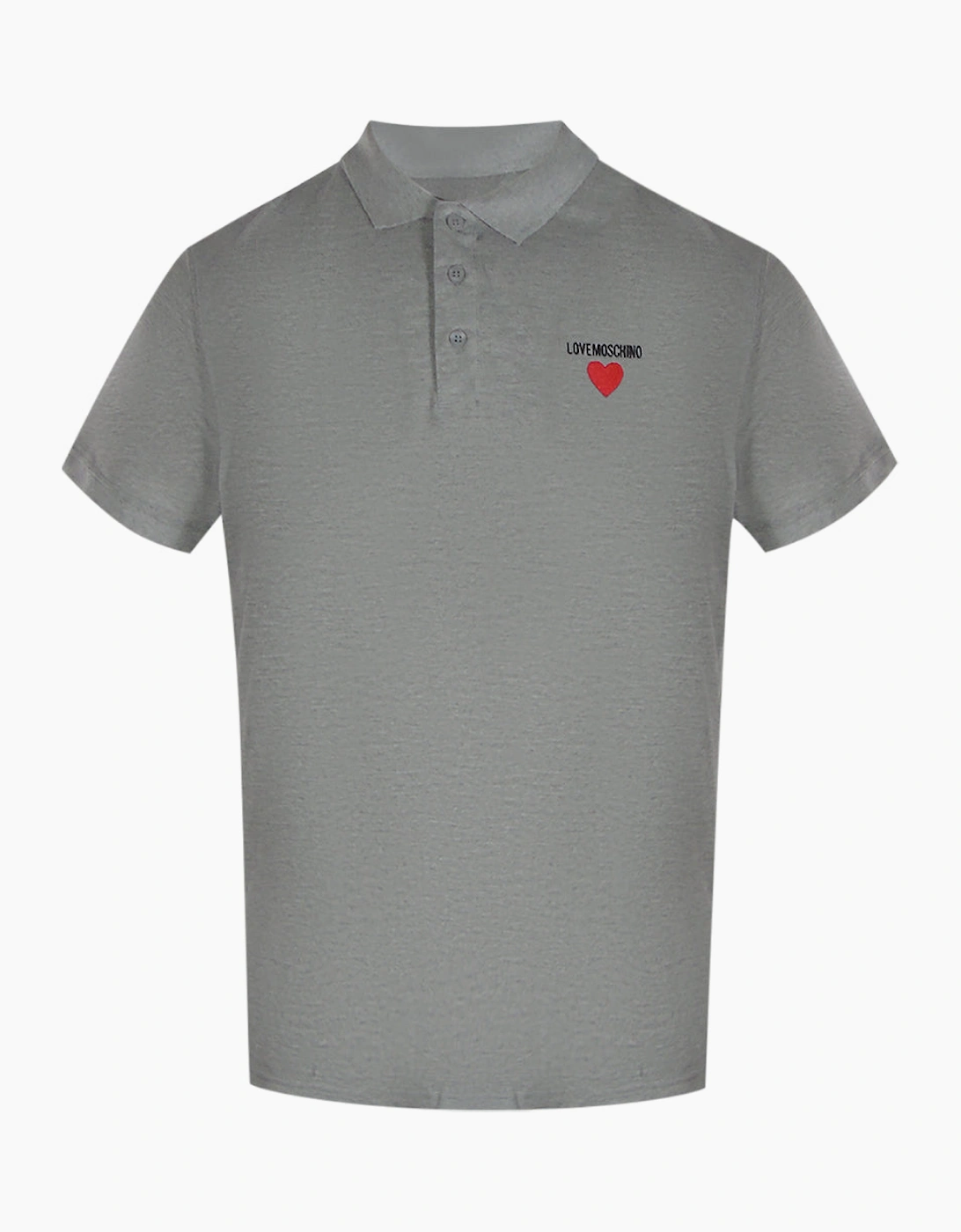 Love Moschino Men's Grey Heart Logo Polo Shirt  40 L