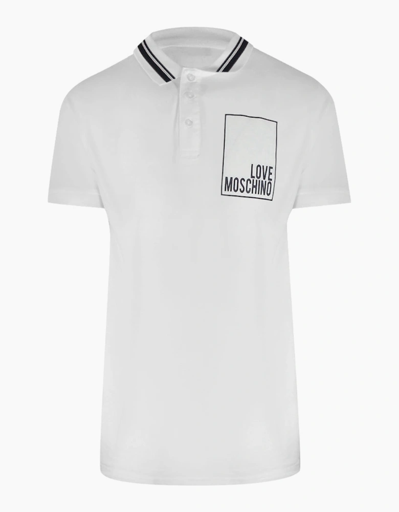 Box Logo White Polo Shirt