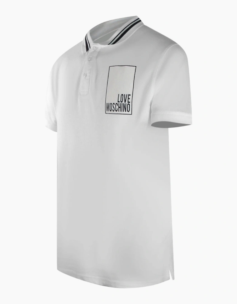 Box Logo White Polo Shirt