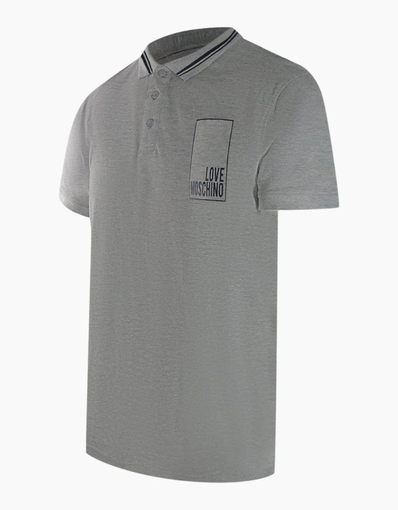 Box Logo Grey Polo Shirt