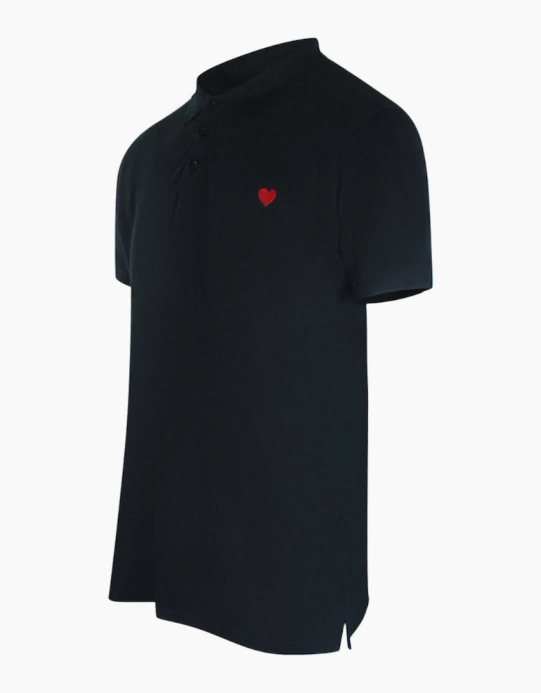 Small Heart Black Polo Shirt