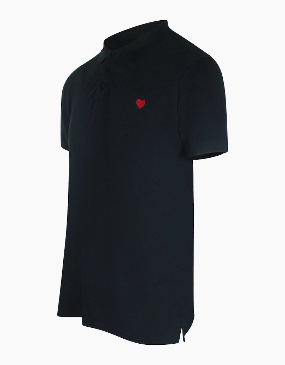 Small Heart Black Polo Shirt