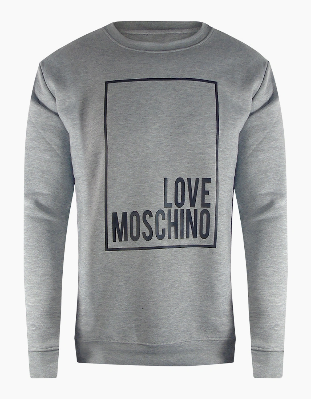 Love Moschino Men's Grey Box Logo Sweatshirt  Xl