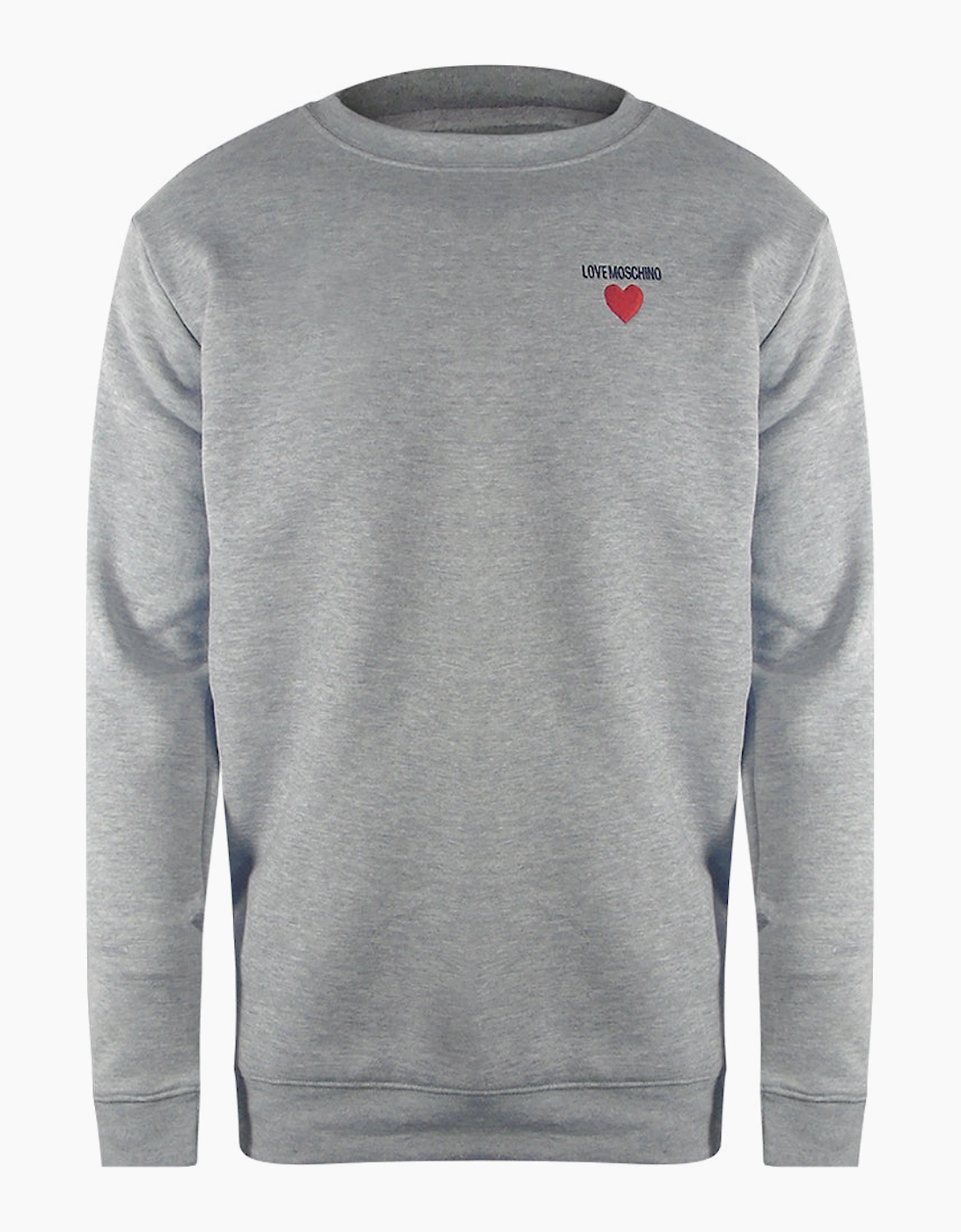 Love Moschino Men's Grey Heart Logo Sweatshirt  42 Xl