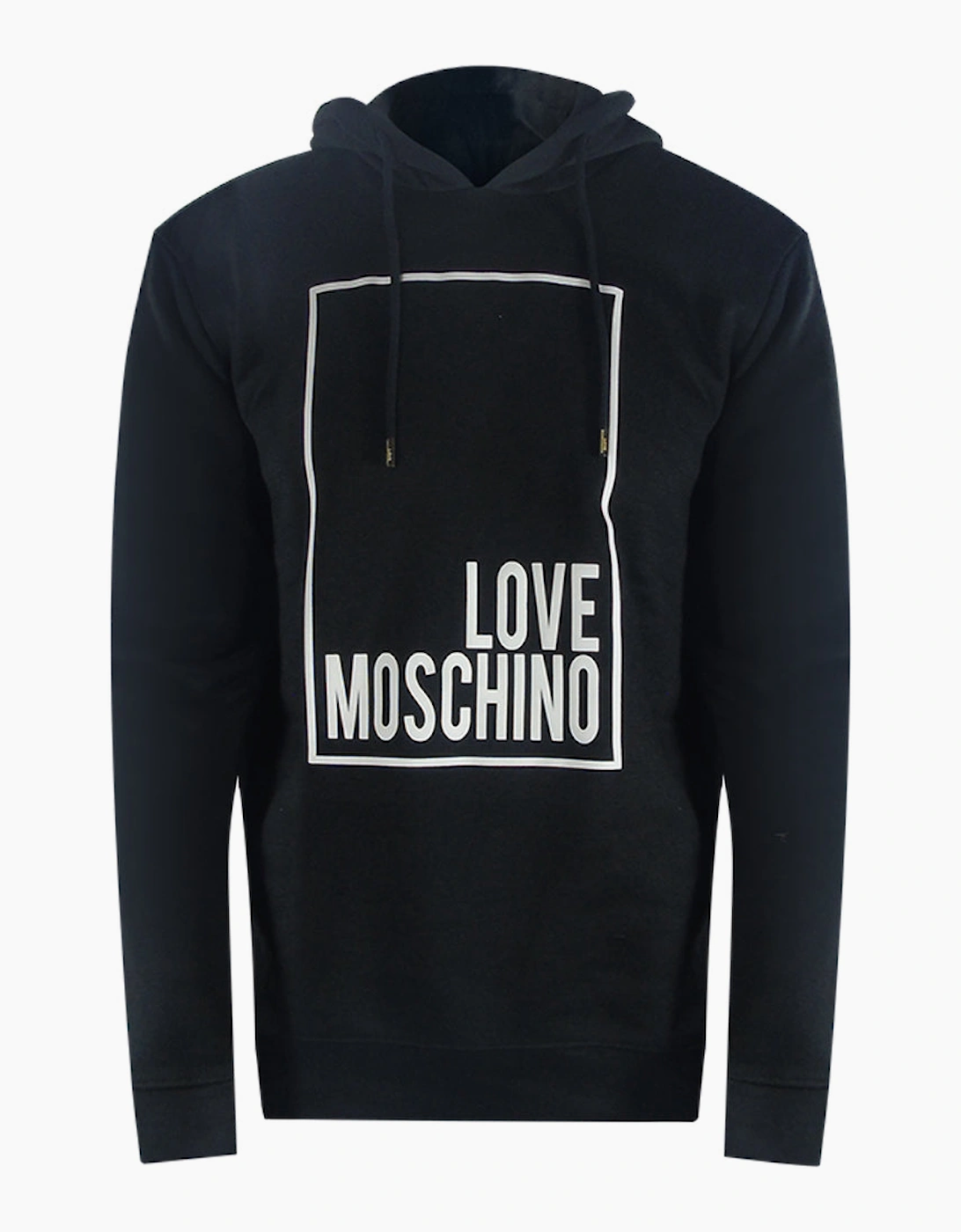Love Moschino Men's Black Box Logo Hoodie  38 M