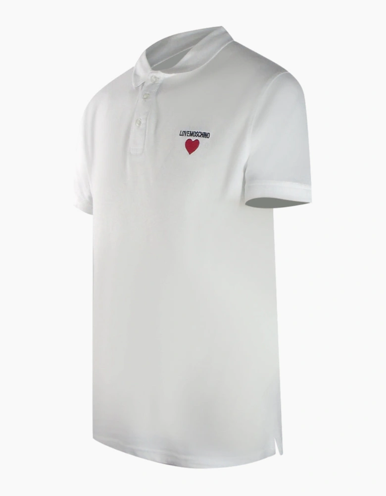 Heart Logo White Polo Shirt