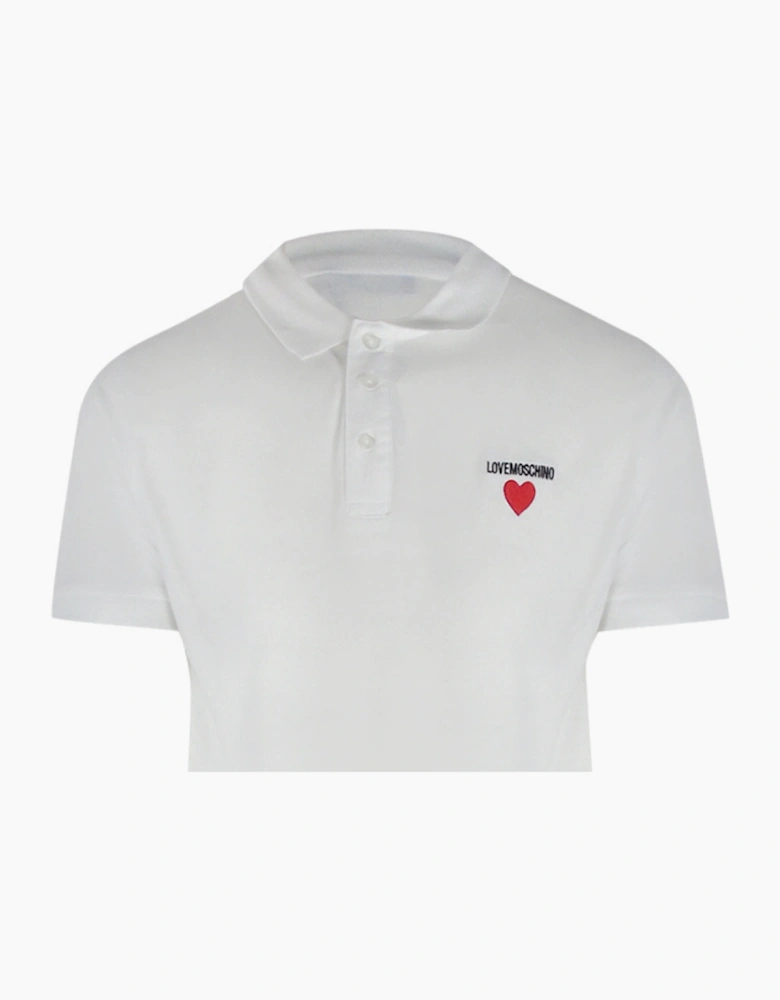Heart Logo White Polo Shirt