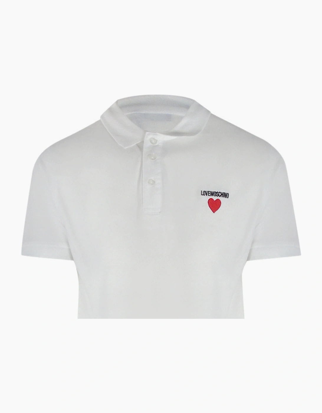 Heart Logo White Polo Shirt