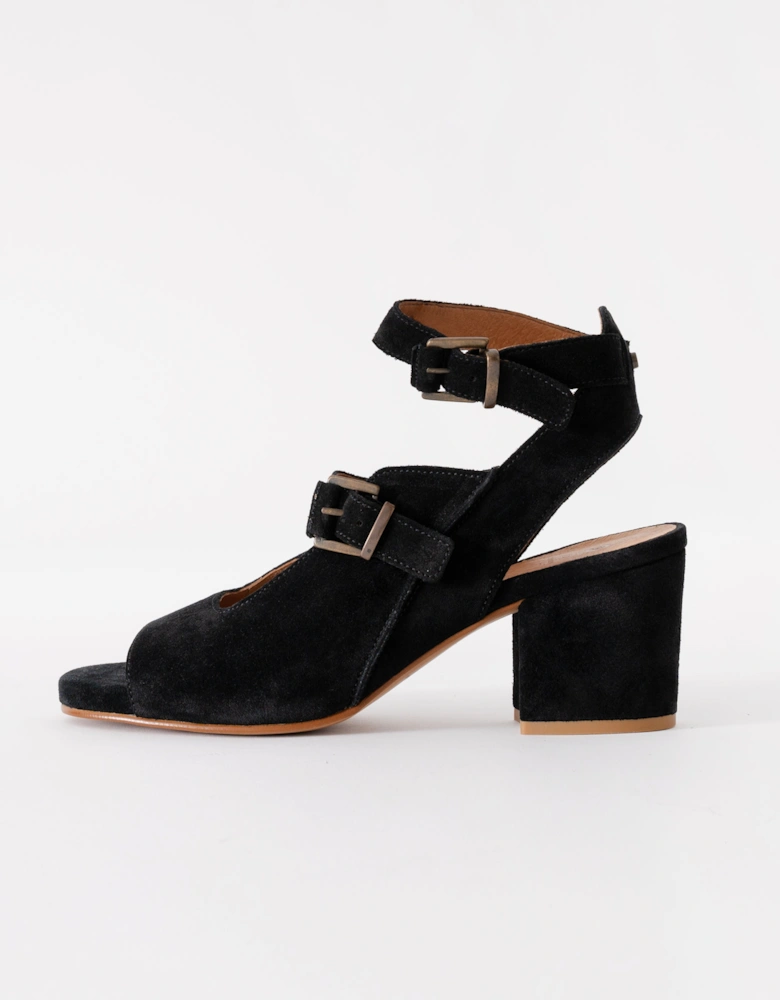 LONDON Rona Suede Womens Heels - Black