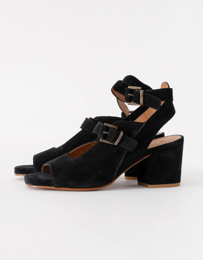 LONDON Rona Suede Womens Heels - Black