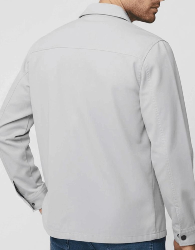 Lorum Cotton Zip Up Pastel Grey Overshirt