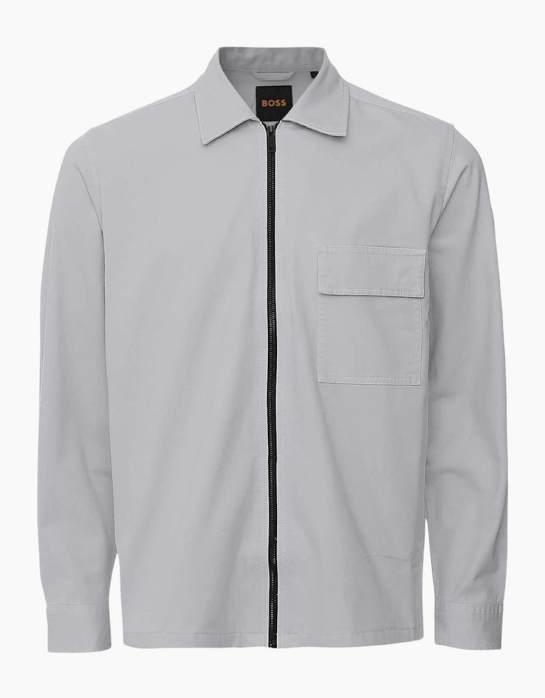 Lorum Cotton Zip Up Pastel Grey Overshirt, 6 of 5
