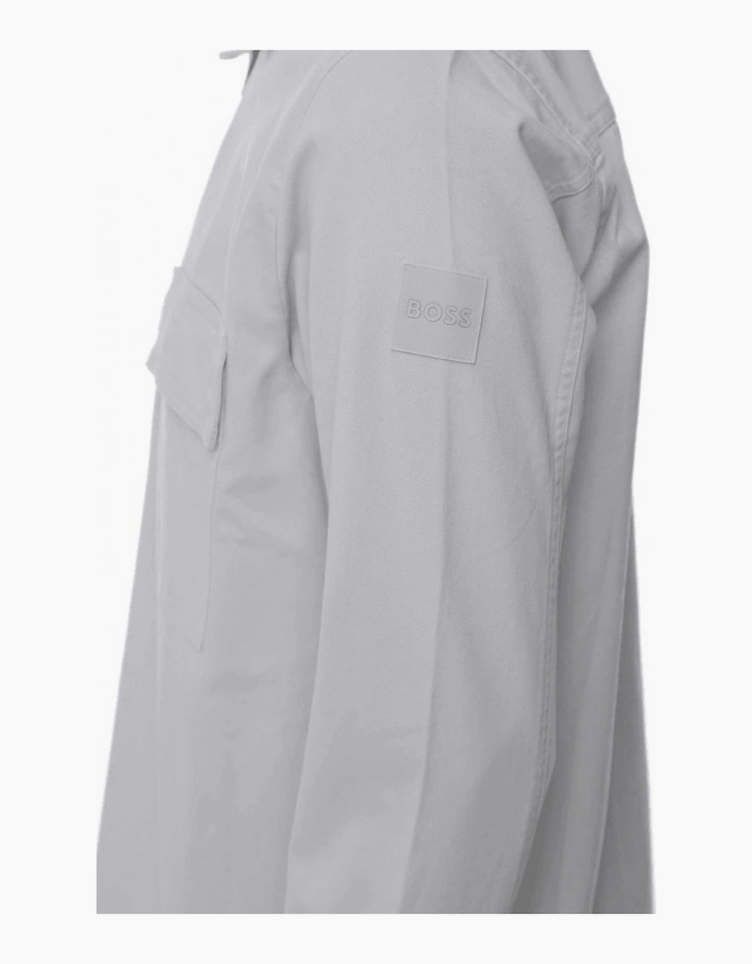 Lorum Cotton Zip Up Pastel Grey Overshirt