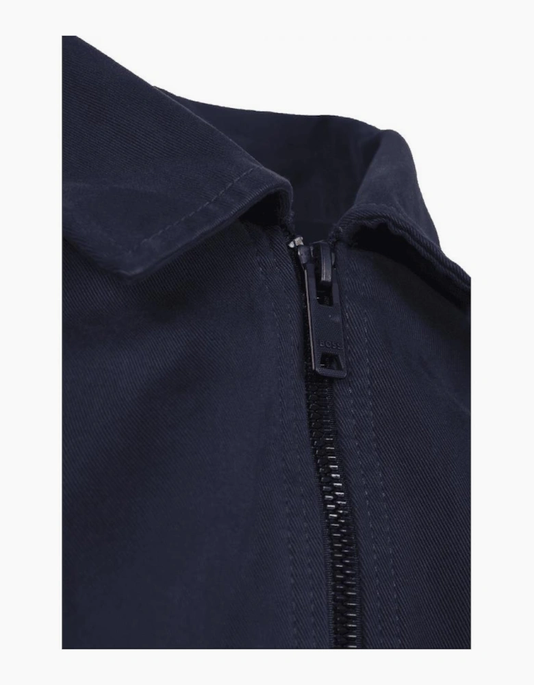 Lorum Cotton Zip Up Deep Blue Overshirt