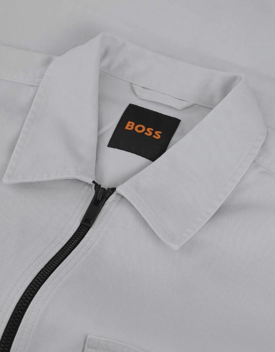 Lorum Cotton Zip Up Pastel Grey Overshirt