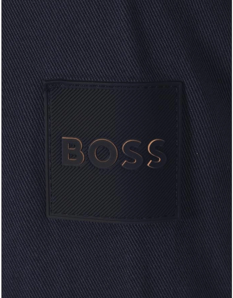 Lorum Cotton Zip Up Deep Blue Overshirt