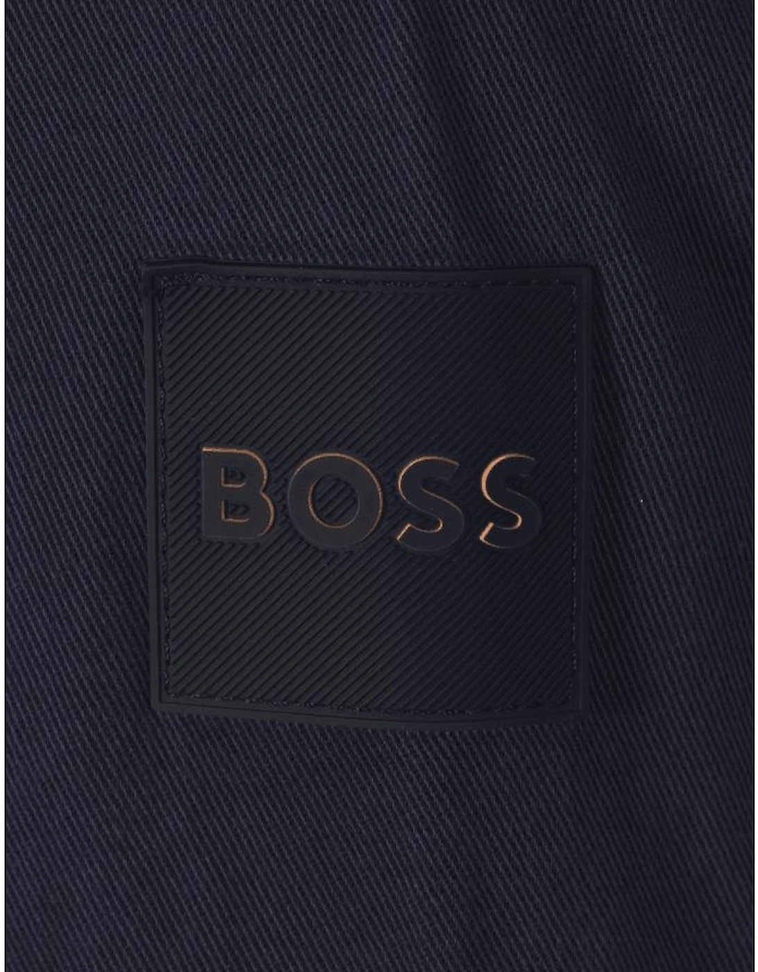 Lorum Cotton Zip Up Deep Blue Overshirt