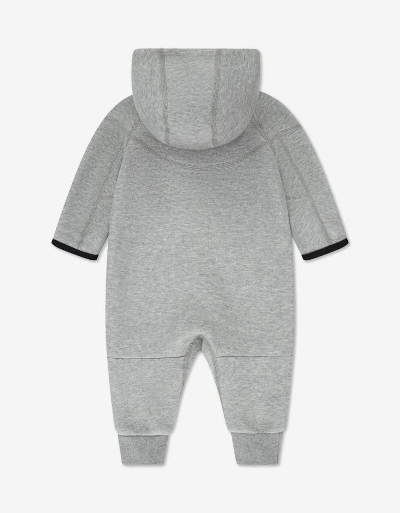 Baby Tech Fleece Hooded Coverall in Grey