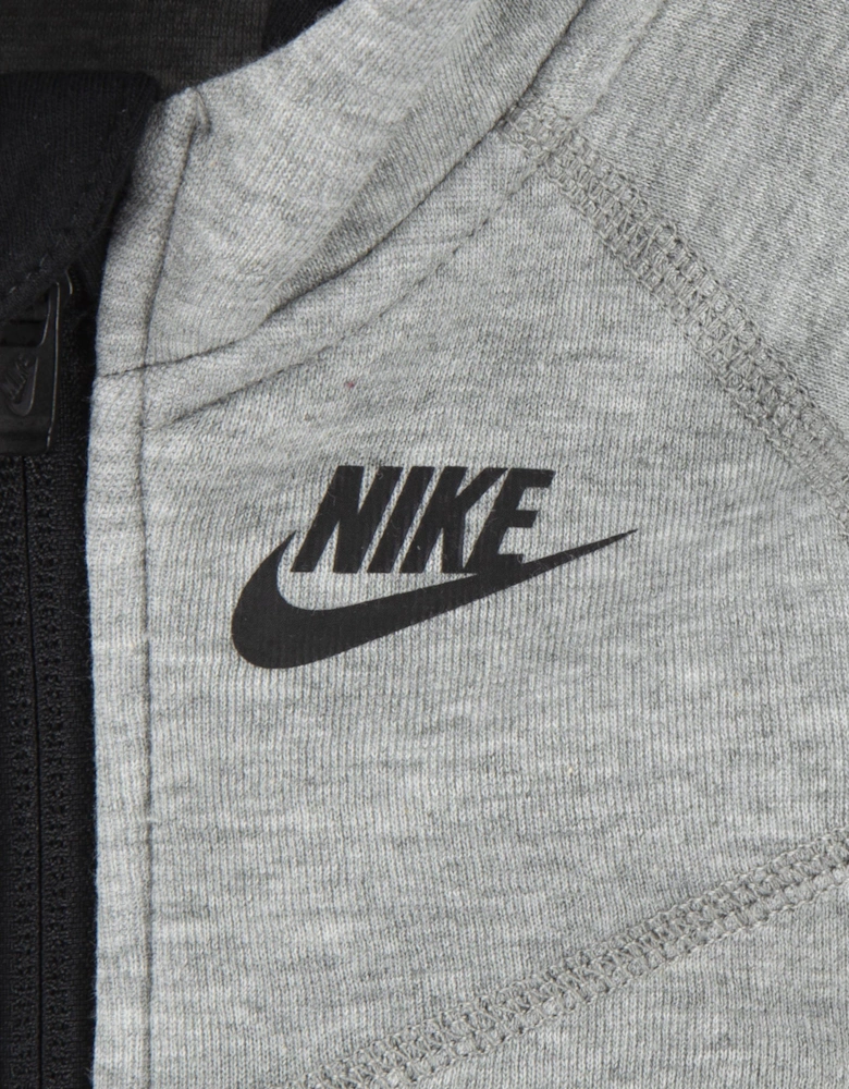 Baby Tech Fleece Hooded Coverall in Grey