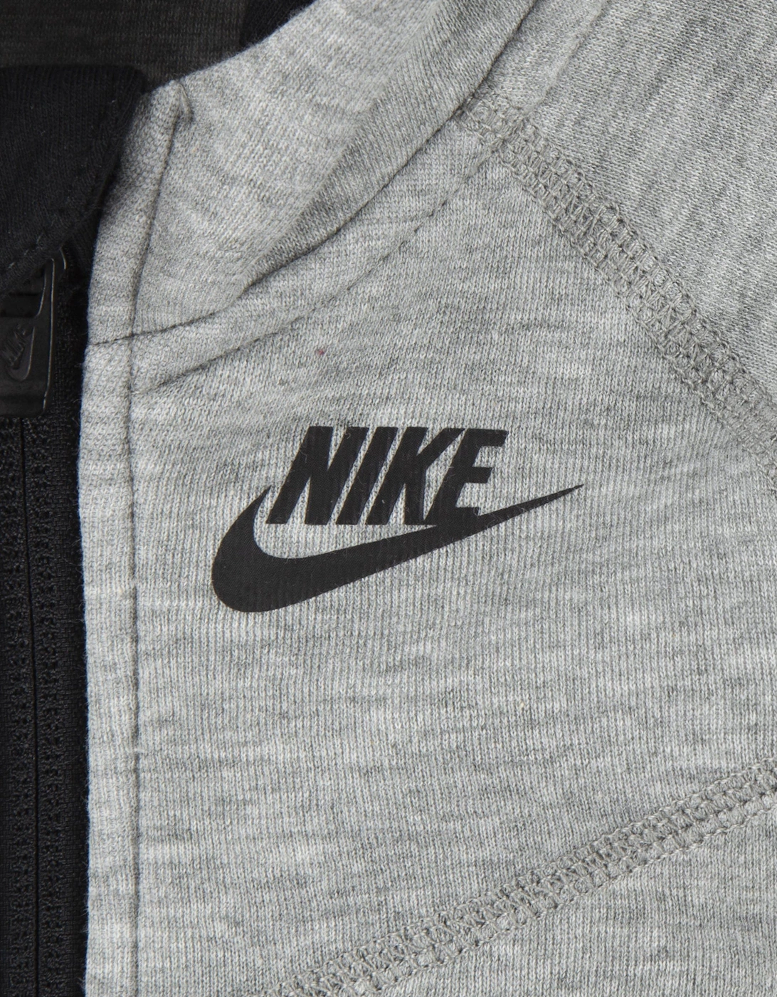 Baby Tech Fleece Hooded Coverall in Grey